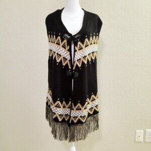 BCBG Maxazria Boho Chic Poncho Officecore Corpcore Sweater Top Cape NWT
